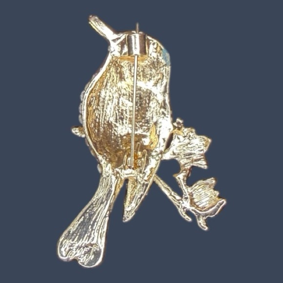 Colorful Rhinestone Bird Brooch - Picture 2 of 2